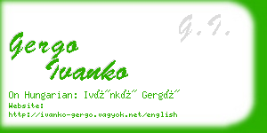 gergo ivanko business card